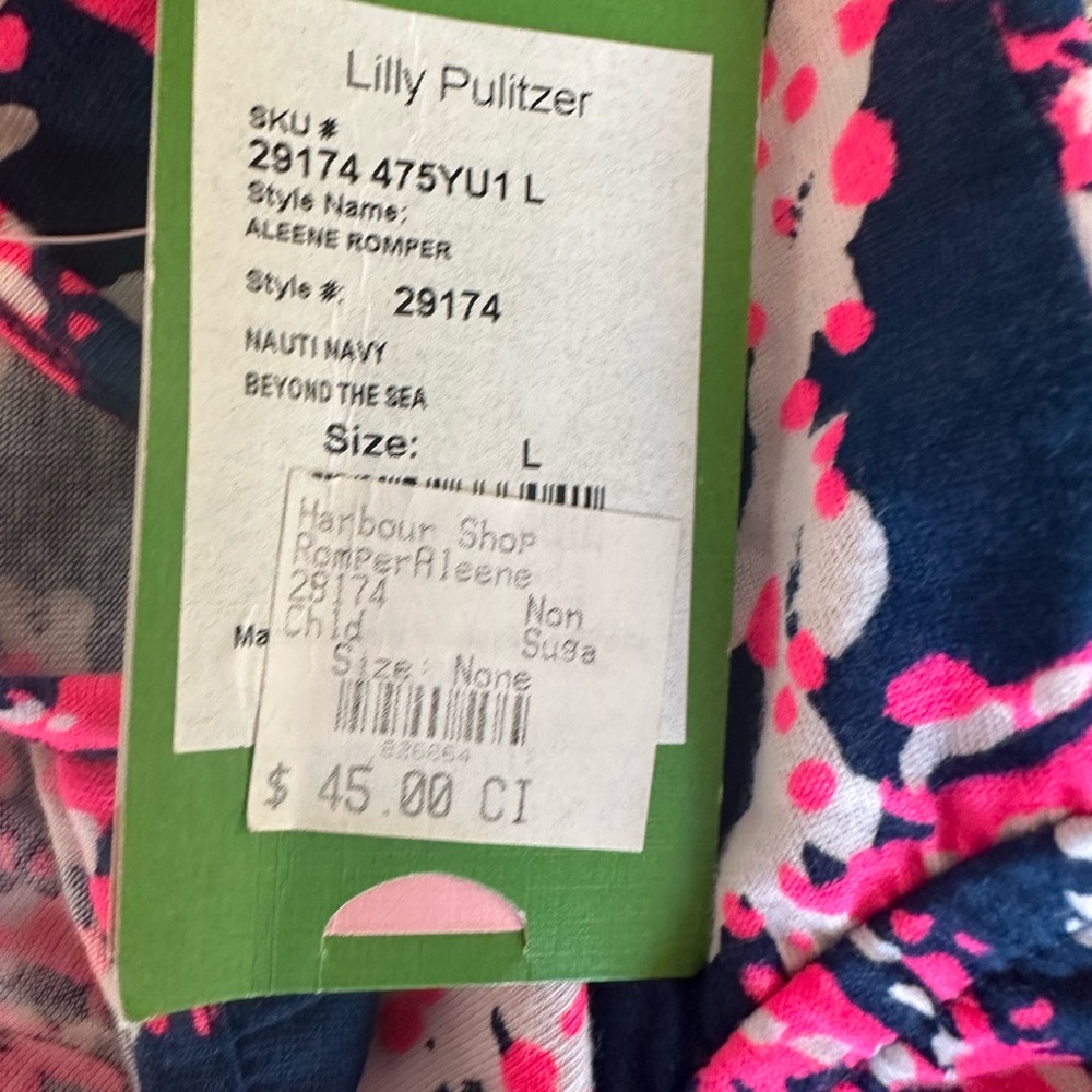 NWT Lilly Pulitzer Aleene Romper Girls Size Large 8-10 - Picture 5 of 5